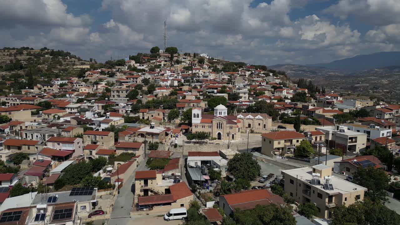 Aerial View of a Charming Village in Cyprus