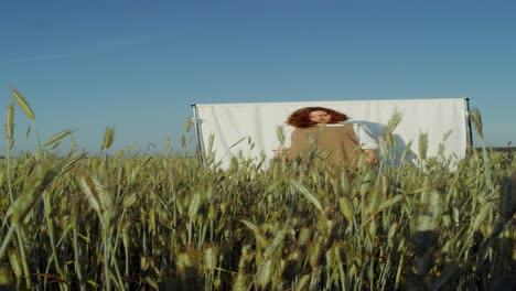 woman in a wheat field