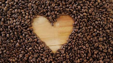 coffee beans forming heart shaped