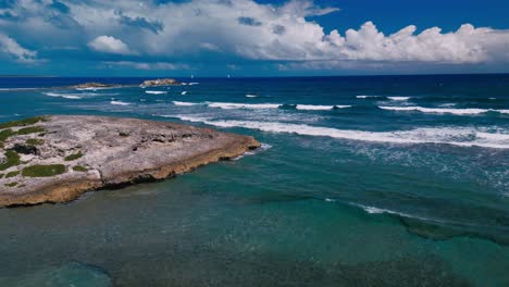 ocean waves on eastern coast of saint maarten