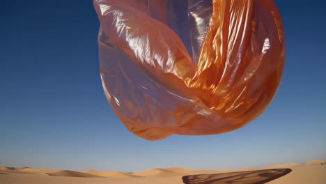 orange fabric drape in desert landscape
