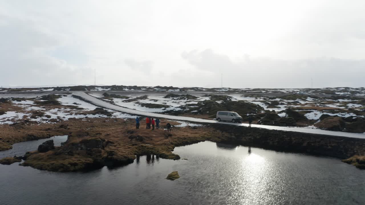 아이슬란드 -13의 해안을위한 드론 샷