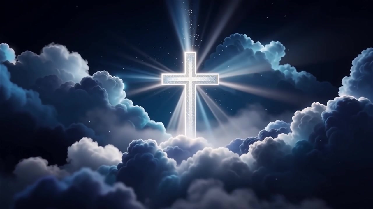 Christian Cross Heavenly Light Worship Background