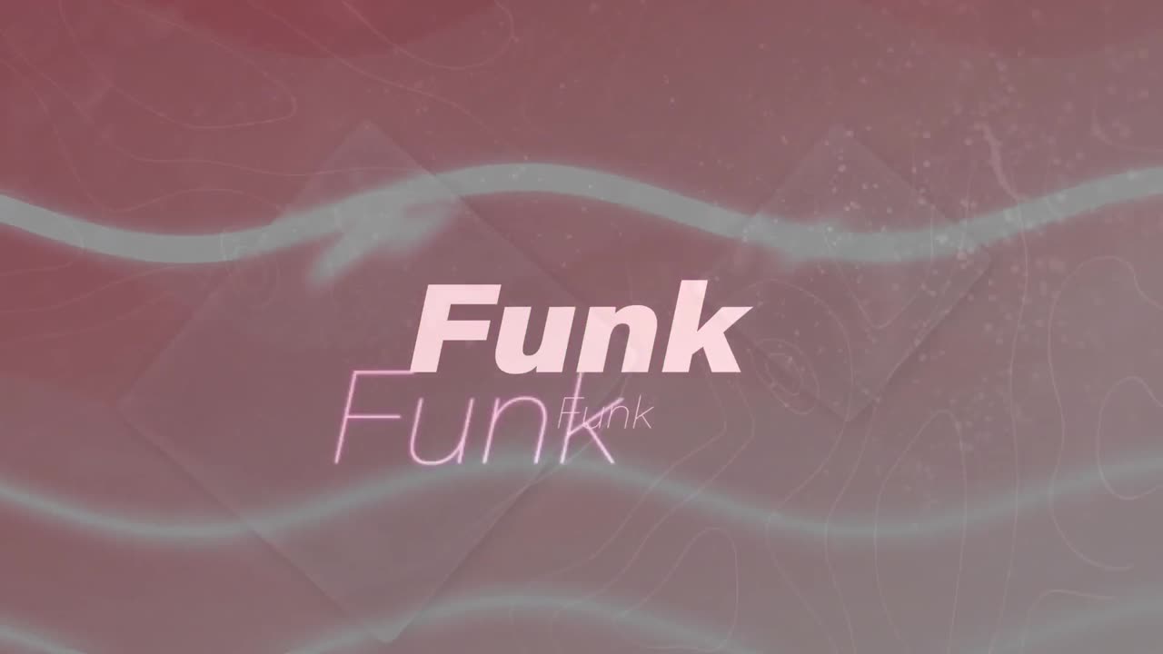 Animation of funk text on colourful background