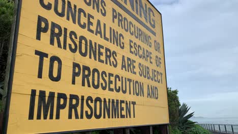 alcatraz island sign in san francisco bay