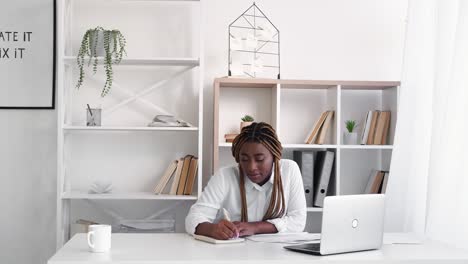 making notes elegant woman planning data