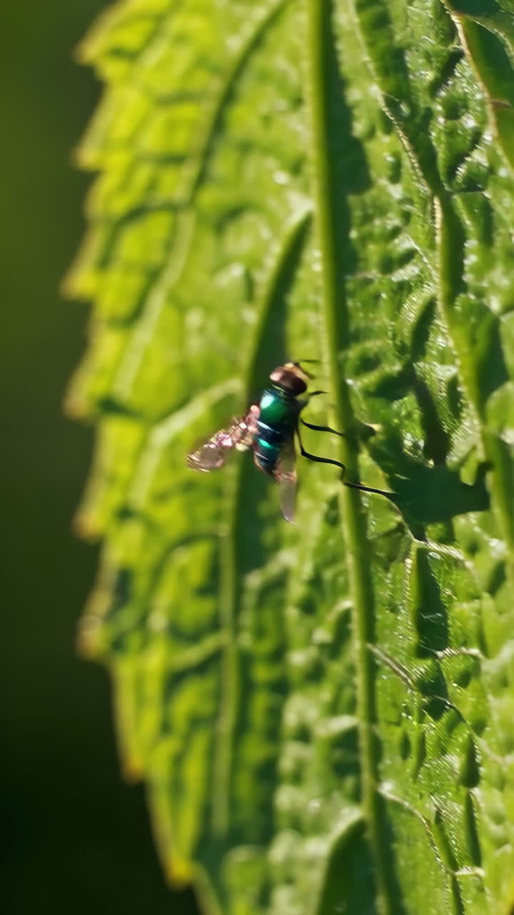 Emerald Fly on a Leaf