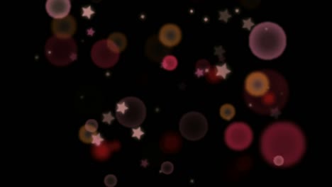 bokeh lights and stars motion graphics with night background