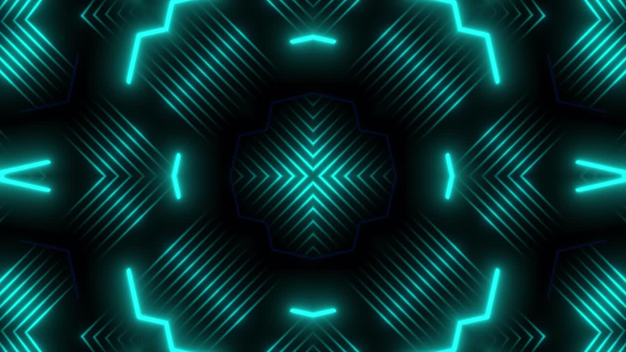 Neon Geometric Kaleidoscope Pattern
