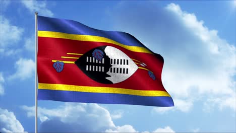 waving flag of swaziland