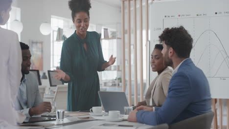 Glückliche-Geschäftsleute-Feiern-Erfolge-In-Vorstandssitzungen-Und-Genießen-Den-Unternehmenssieg.-Kollegen-Feiern-High-Five-Im-Büro