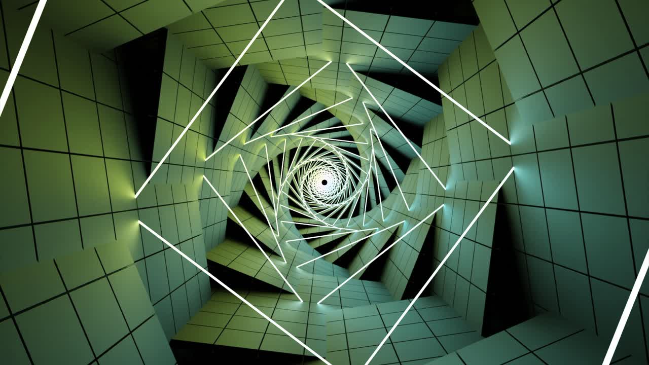 túnel geométrico abstracto con líneas brillantes