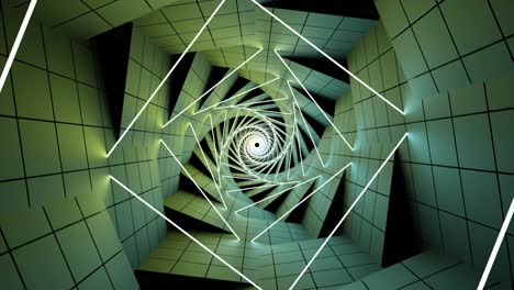 túnel geométrico abstracto con líneas brillantes