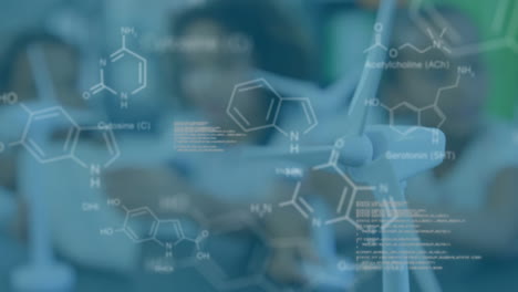 Animación-Del-Procesamiento-De-Datos-Científicos-Sobre-Turbinas-Eólicas-Y-Escolares-Diversos.