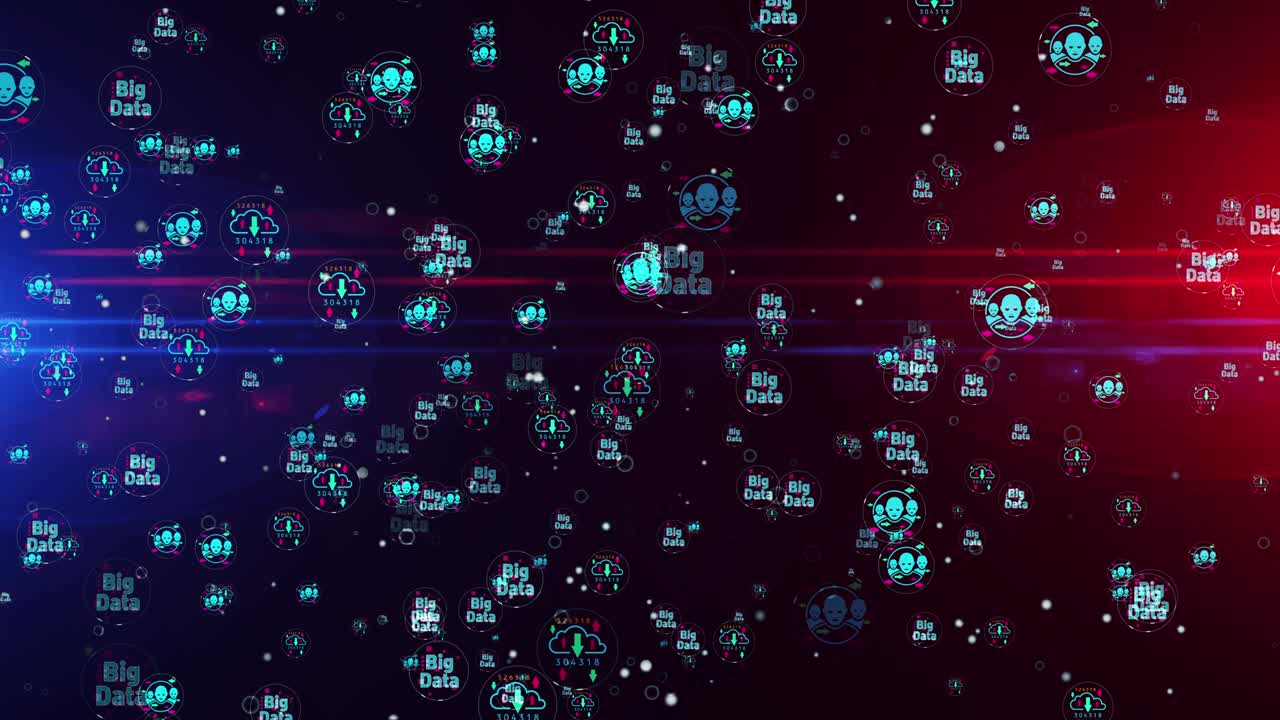 Big data technology symbols seamless loop background