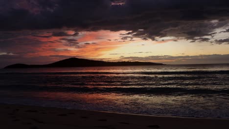 early sunrise at fingal beach nsw australia