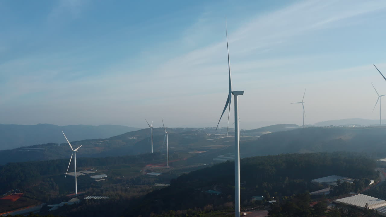 Rotating Wind Turbines Generating Clean Energy