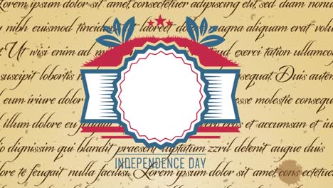 animation of independence day text over constitution