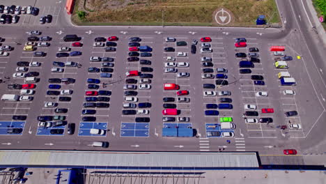 parking near the store view from the drone