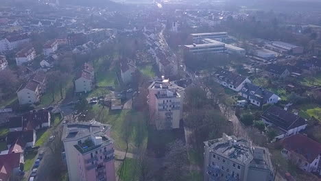 aerial view of a residential area in a german town