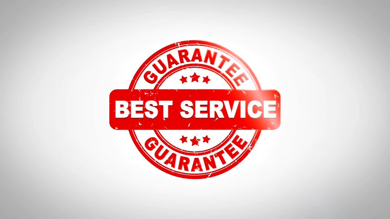 가장 좋은 서비스 서명 스핑 텍스트 목조 스프 애니메이션: 녹색 매트 배경과 함께 깨한  종이 표면 배경에 빨간 잉크.