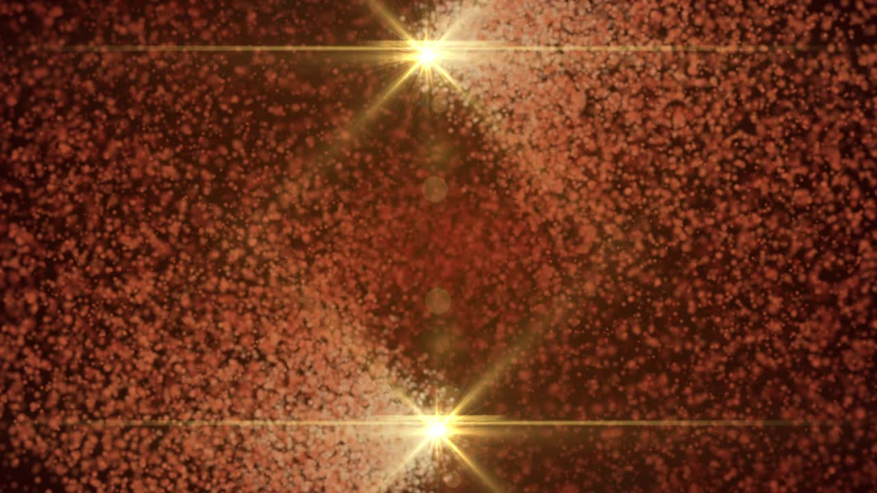 luz naranja en bucle y partículas