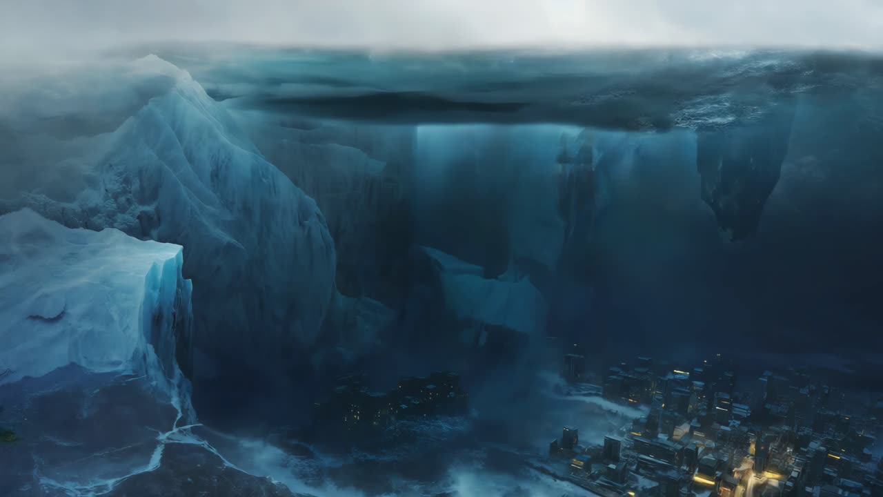 City Under Ice Storm