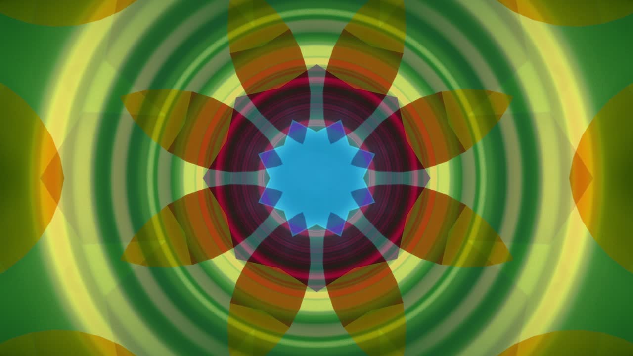 animación sin fisuras de un hermoso kaleidoscopio abstracto de fondo techno metálico con la aparición de varias formas geométricas