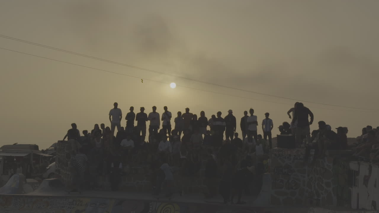 Sunset Crowd at Skatepark Event