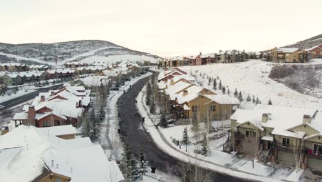 real estate residential houses on park city, utah street - aerial