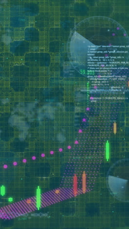 animation of data processing and world map over digital screen