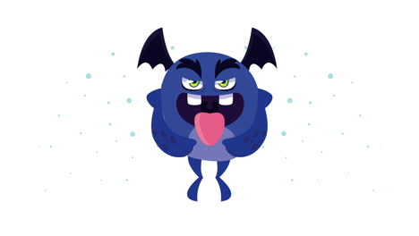 angry blue cartoon monster