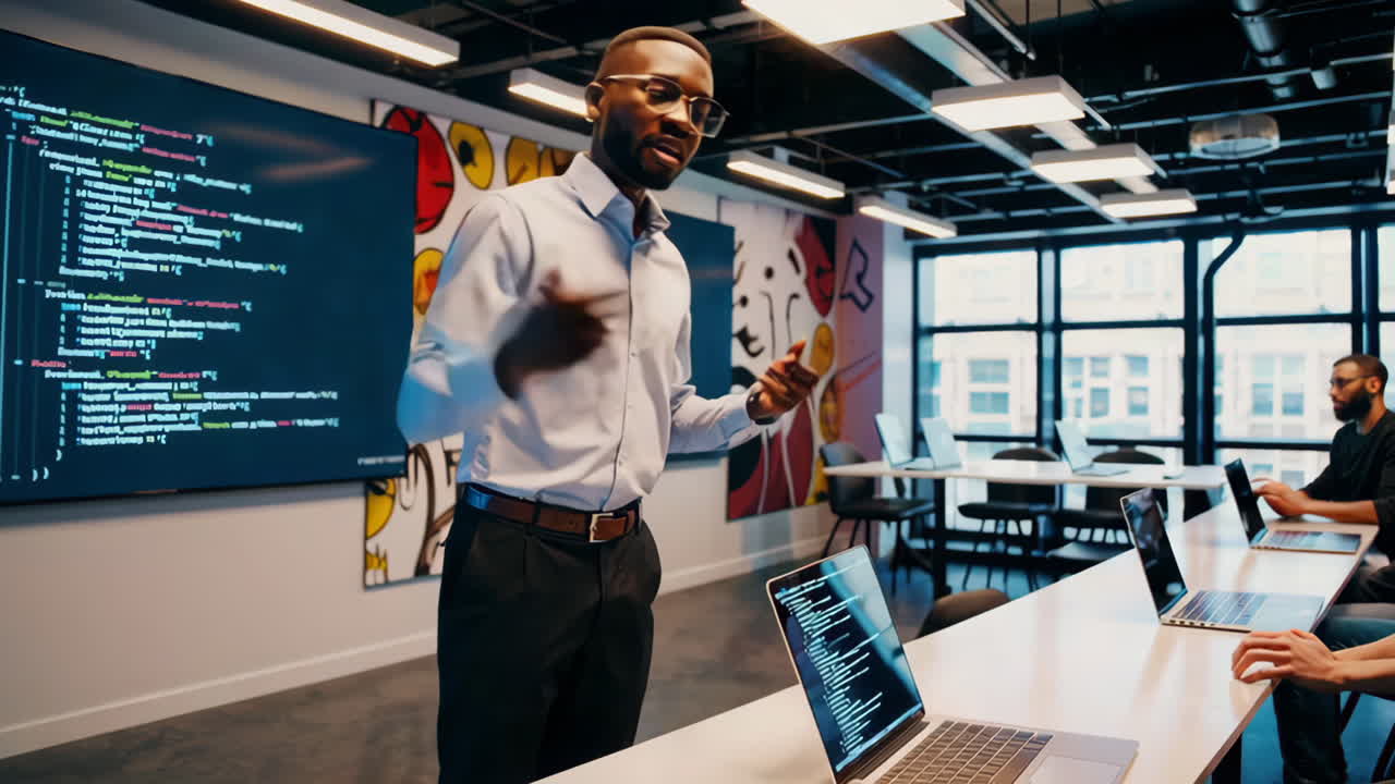 Business Presentation in Modern Office