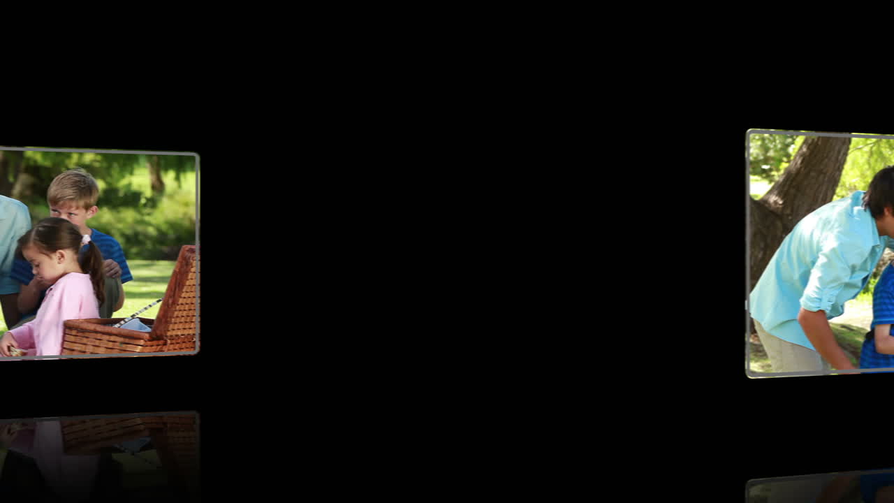 videos familiares contra un fondo negro