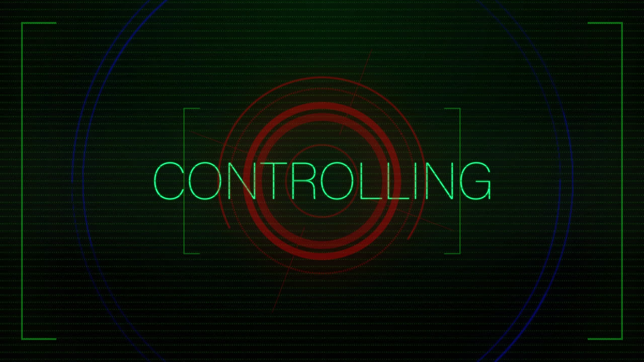 스 스캔을 통제하는 텍스트의 애니메이션