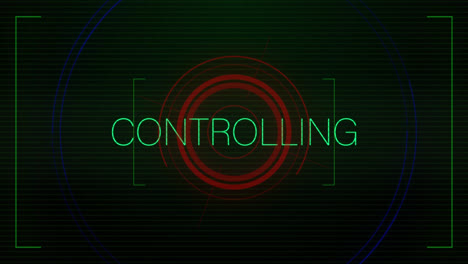 animation of controlling text over scope scanning