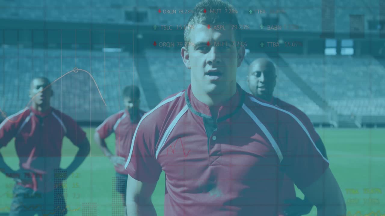 럭비 선수들에 대한 통계의 애니메이션