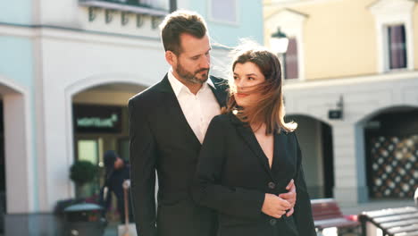 couple in formal wear outdoors