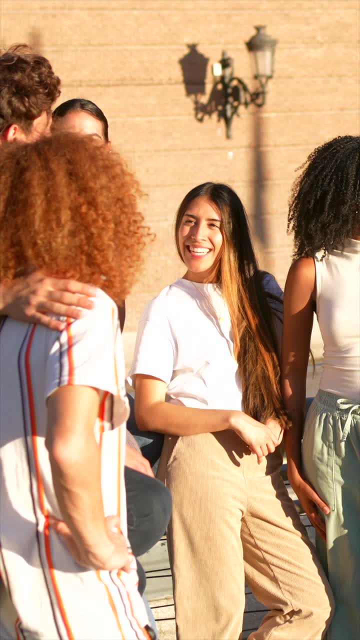 Fashionable Young Adults Enjoying a Sunny Day Out