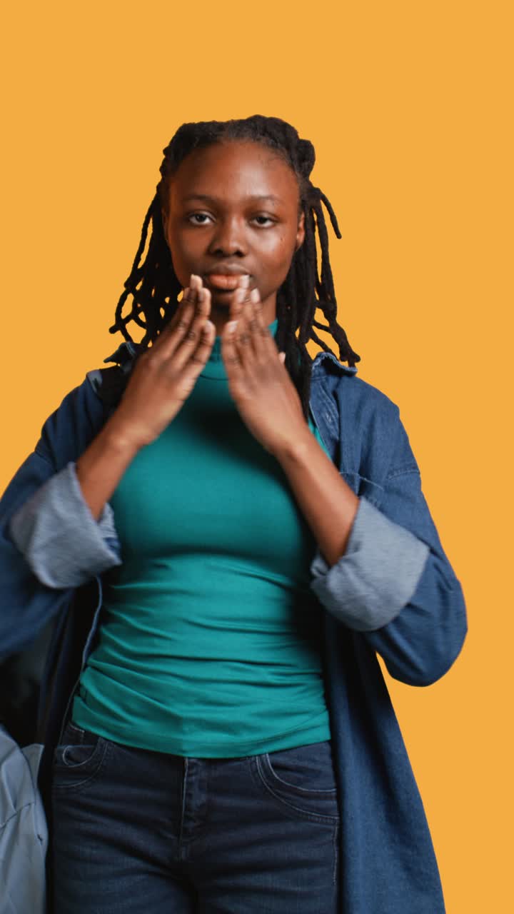 African American Woman Gesturing See No Evil, Hear No Evil, Speak No Evil