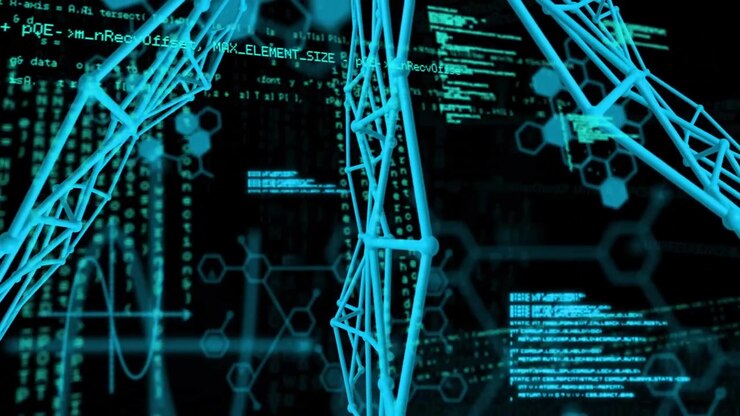 Digital DNA Structure and Programming Code Background