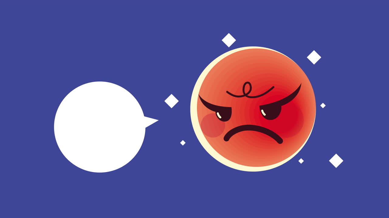 음성 거품으로 화가 난 이모지