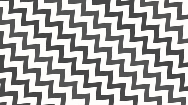 Intro animata, sfondo astratto geometrico con linee a zig zag bianche e nere
