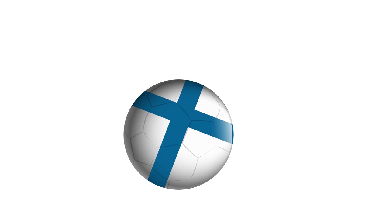 Flere fodbolde med blå krydsmønstre hopper hen over en ren hvid studiebaggrund