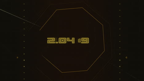 12.04.1961 with digital hud elements and hexagons