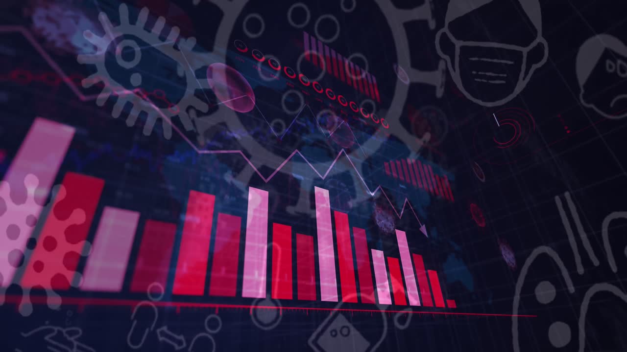 iconos de concepto de coronavirus contra la interfaz digital de coronavirus