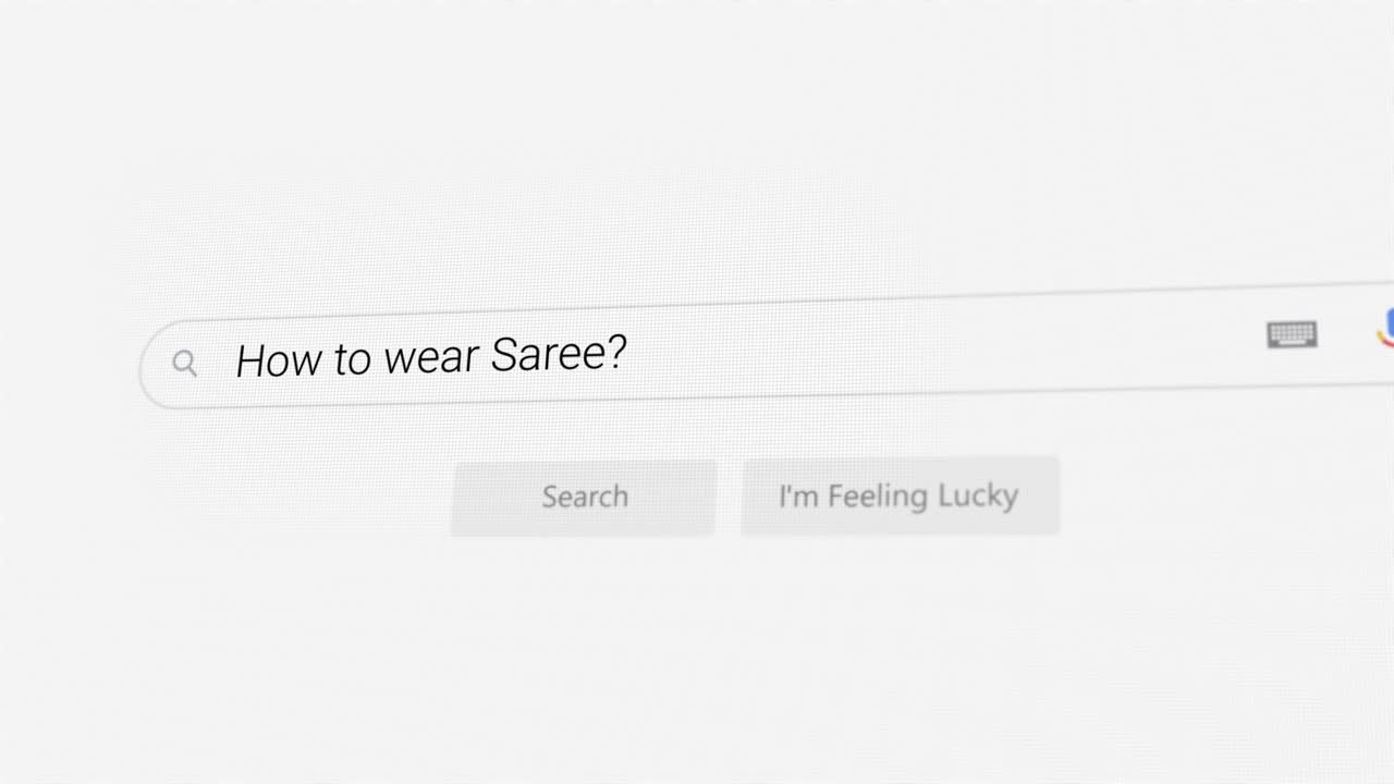 Searching for How to wear Saree? on Internet browser