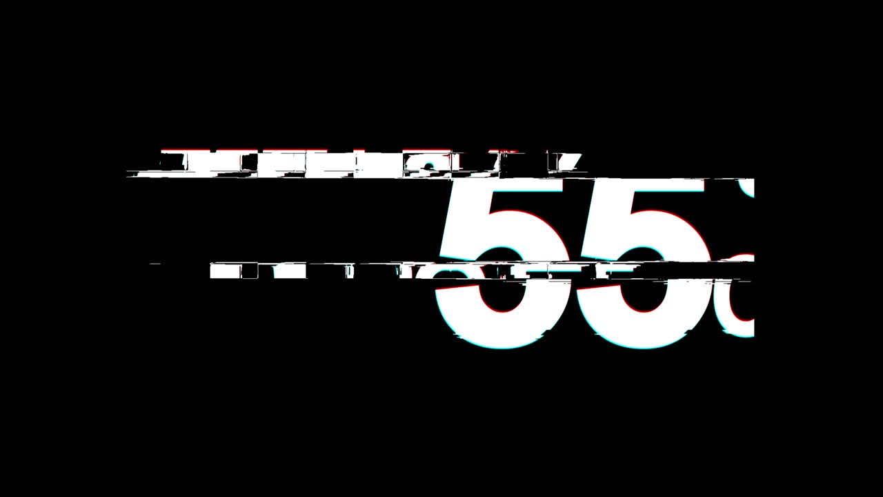 55% Percent off   Glitch Effect Text Digital TV Distortion 4K Loop Animation
