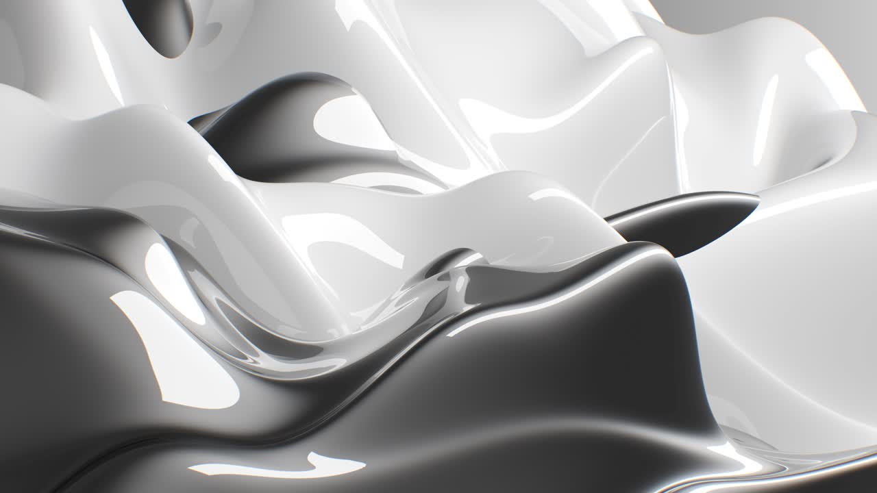 Sfondo astratto di tessuto lussuoso o onda liquida. Mockup su sfondo bianco. Tessuto di seta o raso. Design elegante e astratto per sfondo bianco. Animazione in loop continuo.
