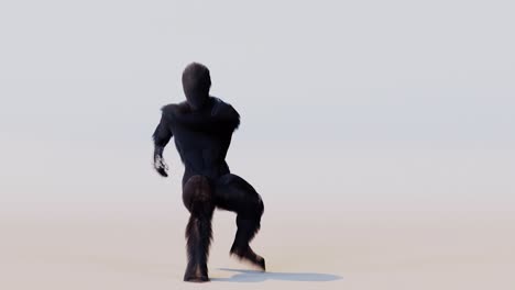 monstruo peludo clip de baile aislado. baile de la casa, pelaje brillante divertido personaje esponjoso, pelaje, cabello lleno, hombre de nieve, renderizado en 3d. escabullirse.